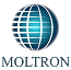 Blue-white globe with lines above MOLTRON in capitals.